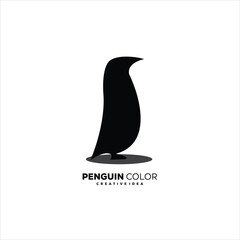 silhouette penguin design logo illustration