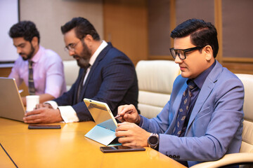 Businesspeople conference and meeting in modern office.