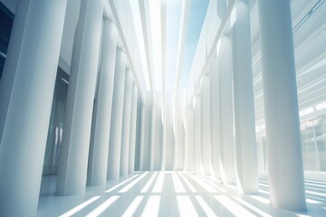 Elegance White Abstract Modern Architecture Buildings Realistic Light Shadow Wavy Resin Sheets Intricate Ceiling Designs Striped AIcreation