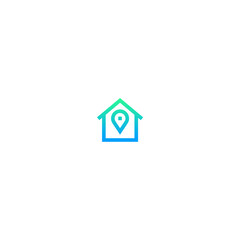 home location icon vector graphic with colors