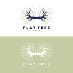 Fototapeta premium Tree Logo Design, Playground Vector, Education Tree Icon