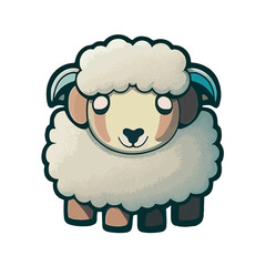 Sheep icon cute illustration for eid al adha