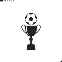 Trophy cup with football ball 