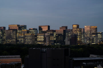 東京　「丸の内」「大手町」周辺の超高層ビル街　