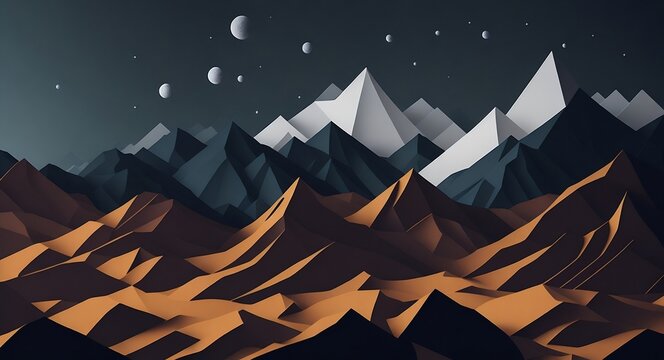 Paper background landscape, Ai Generative © Сергій Андрусевич
