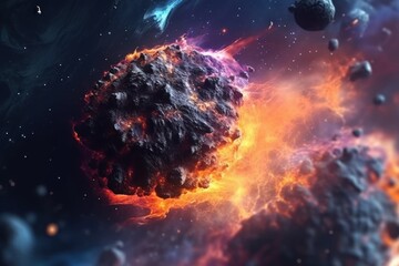 deep space background with dark void explosing, ai tools generated image