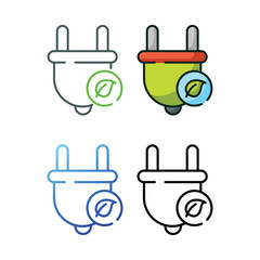 Natural energy icon design in four variation color