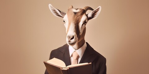 "Caprine Confidence: The Suited Goat" | Background Design | AI Generated Artwork