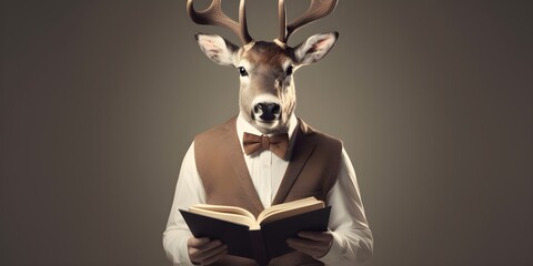 "Festive Professionalism: The Suited Reindeer" | Background Design | Generative AI Artwork