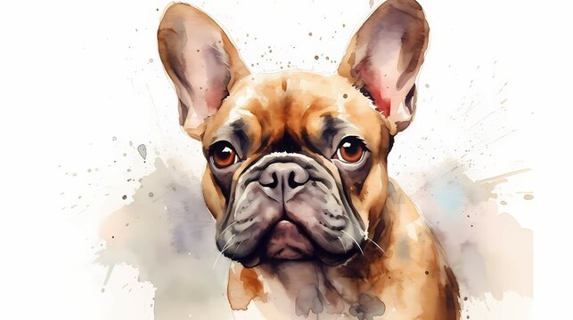 French bulldog puppy illustration. Generative AI