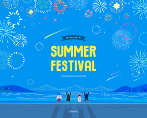 summer holidays vacation Web Banner illustration
