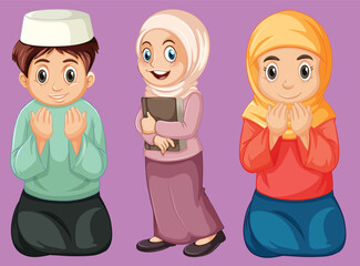 Children doing different activities cartoon character set Vector