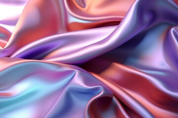 Colorful Holographic Waves, Abstract Concept. Generative Ai