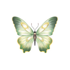 Fototapeta na wymiar Magical butterfly on white background, transparent png Ai generative