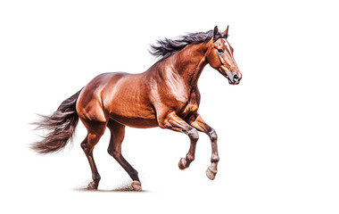 Ai generative.  Brown Horse on a white