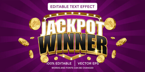 jackpot winner 3d Editable text effect