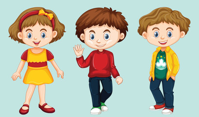 Vector set of children from different countries