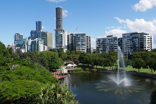 Springbrunnen in Parkanlage von Brisbane