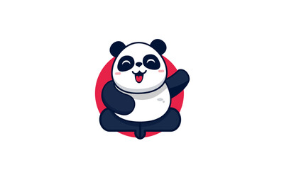 Happy panda mascot design