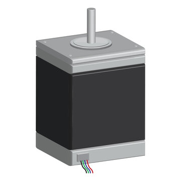 3d render vector design of stepper motor or step motor