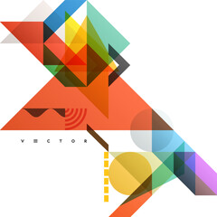 Art composition of flat colorful vector shapes. Abstract transparency geometrical background. Cover design template for presentation, corporate cover document, banner, flyer, poster, brochure.