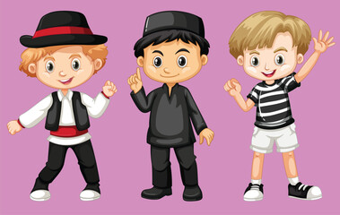 Vector set of children from different countries