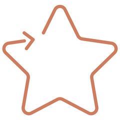 Cute Hand Drawn Brown Star Arrow