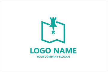 Pinned on map logo vector