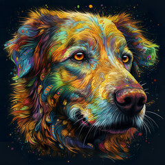 Colorful Dog Portrait