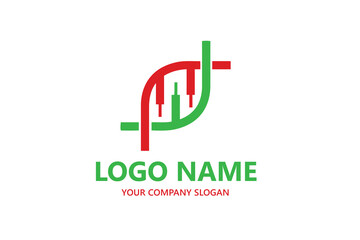 Stock market shape logo template