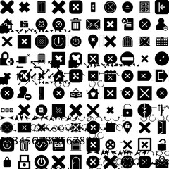 Collection Of 100 Close Icons Set Isolated Solid Silhouette Icons Including Person, Closeup, Portrait, Beautiful, Background, Close, Natural Infographic Elements Vector Illustration Logo
