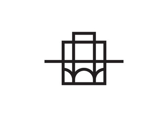 modern bridge simple minimalist logo design