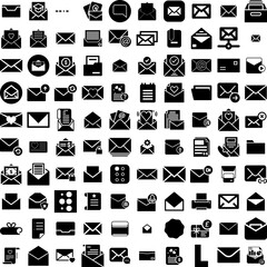 Collection Of 100 Letter Icons Set Isolated Solid Silhouette Icons Including Type, Alphabet, Vector, Letter, Illustration, Typography, Font Infographic Elements Vector Illustration Logo