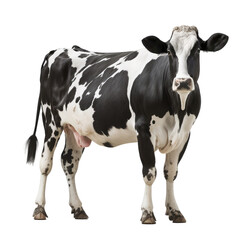 Fototapeta premium white and black cow isolated on white