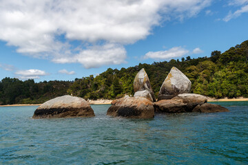 Felsen im Wasser im Abel Tasman Nationalpark