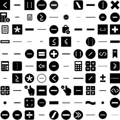Fototapeta na wymiar Collection Of 100 Subtract Icons Set Isolated Solid Silhouette Icons Including Illustration, Vector, School, Math, Subtraction, Education, Minus Infographic Elements Vector Illustration Logo