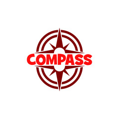 Compass word icon isolated on transparent background