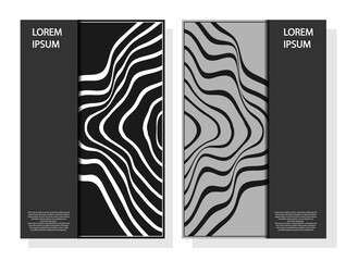 Set of editable templates for your covers with abstract geometric pattern for the print editions..