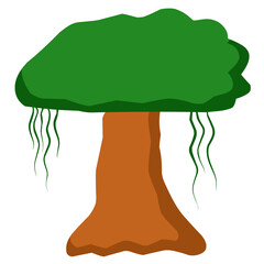 Banyan Tree Vector Illustration 