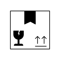Fragile box Glyph Vector Icon that can easily edit or modify

