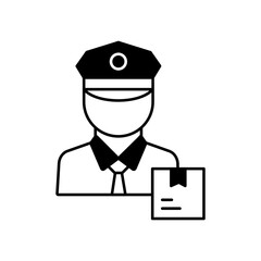 Mailman Glyph Vector Icon that can easily edit or modify

