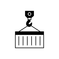 Container hook Glyph Vector Icon that can easily edit or modify

