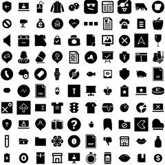 Collection Of 100 Graze Icons Set Isolated Solid Silhouette Icons Including Rural, Field, Farming, Grass, Grazing, Nature, Farm Infographic Elements Vector Illustration Logo