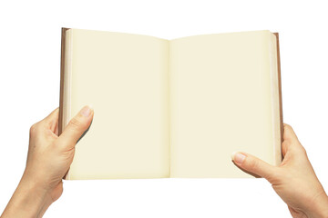 hand holding blank book