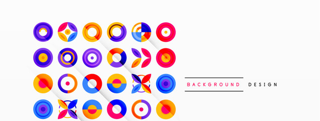 Vibrant and eye-catching vector background featuring a grid of colorful circles arranged in a patterned composition, perfect for modern and trendy designs