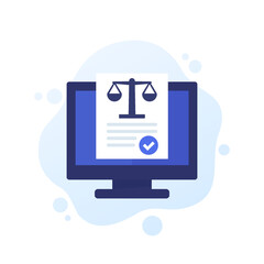online legal help icon, flat vector