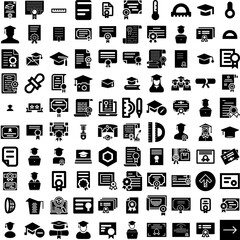 Collection Of 100 Degree Icons Set Isolated Solid Silhouette Icons Including Sign, Graphic, 360, Symbol, Vector, Degree, Icon Infographic Elements Vector Illustration Logo