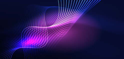 Fototapeta premium Abstract background neon wave. Hi-tech design for wallpaper, banner, background, landing page, wall art, invitation, prints, posters