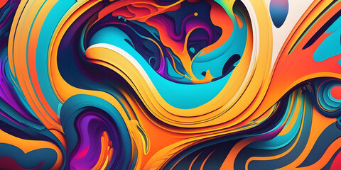 abstract colorful background with waves generative AI
