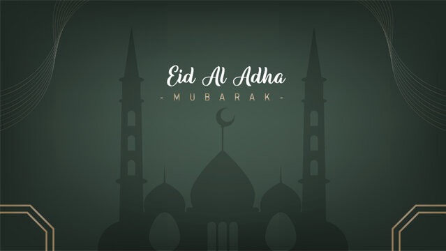 Minimalist and modern banner background design for Eid al-Adha celebration for Muslims
